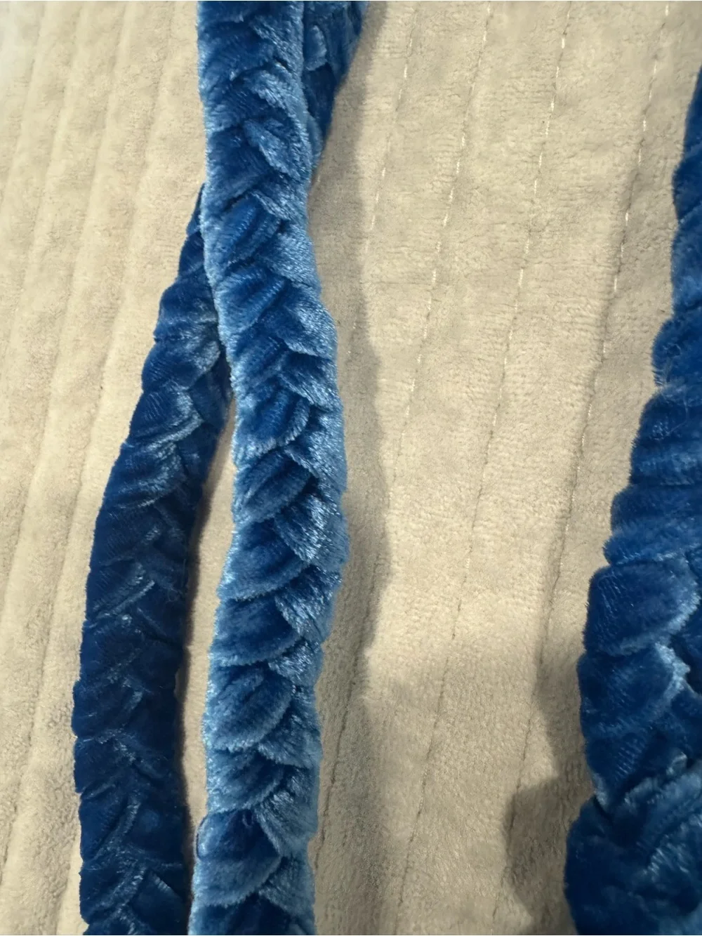 RHODE Royal Blue Velvet Braided Tie Belt for Ella Dress